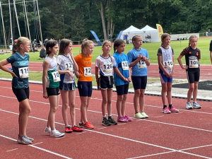 Jolien klaar voor de start van de 1000m